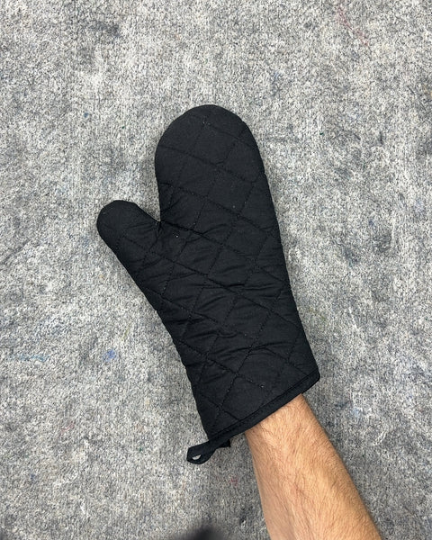 Black Quilted Oven Mitt