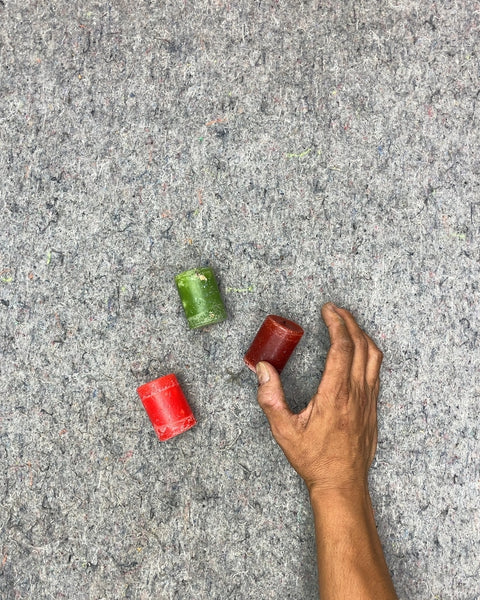 Set of Three Small Pillar Candles