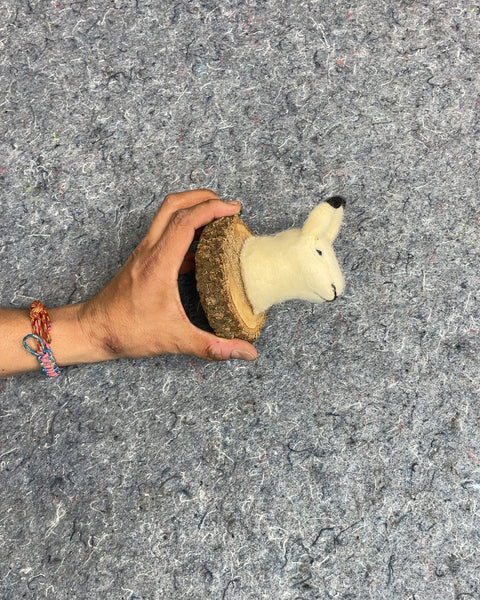 Felted Rabbit Head Wall Decor