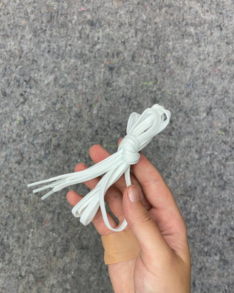 White Flat Shoelaces
