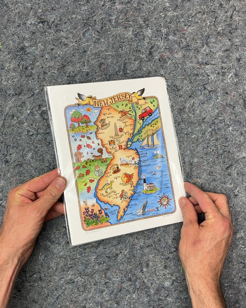 New Jersey Illustrated Map Print, 8x10"