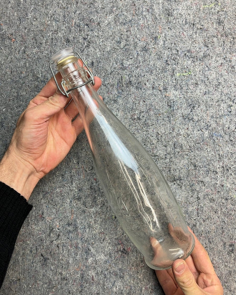 Clear Glass Bottle with Swing Top Stopper