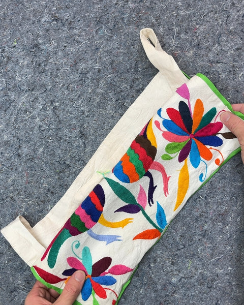 Embroidered Birds and Flowers Tote Bag
