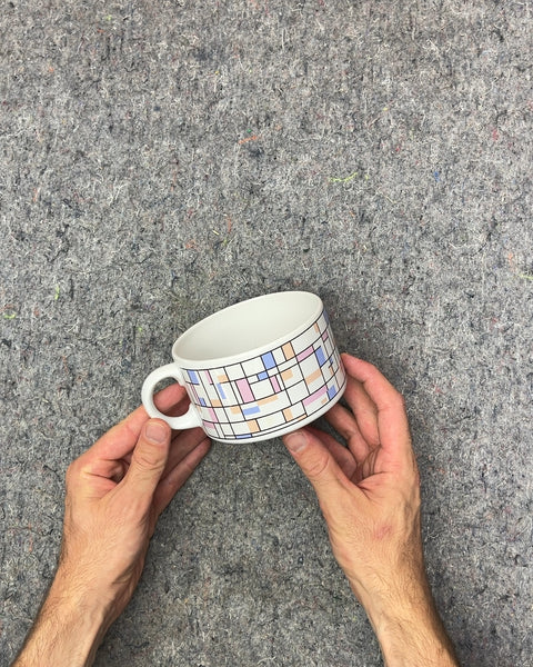 Geometric Pattern Ceramic Planter Pot That Looks Like A Mug