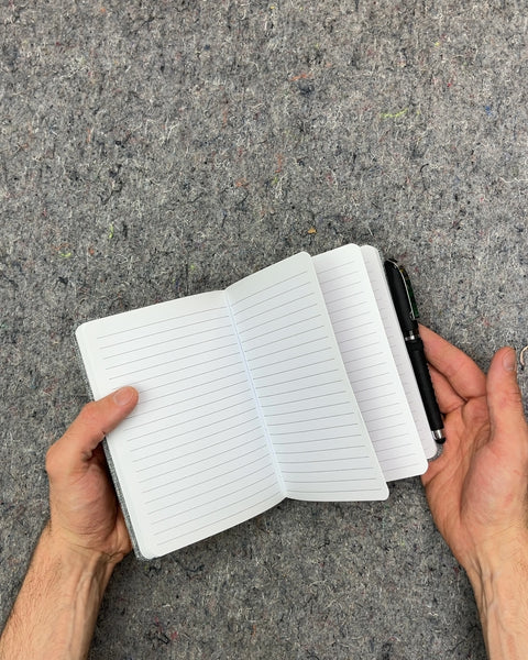 Poc Box Gray Fabric Notebook with Pen