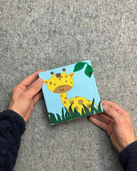 Giraffe Canvas Wall Art, 6x6"