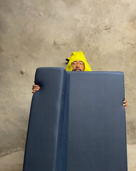 Blue Foldable Floor Mattress That Turns Into A Chair, Sz Full, 54x38x78"