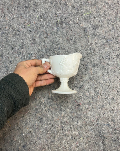 White Milk Glass Gravy Boat