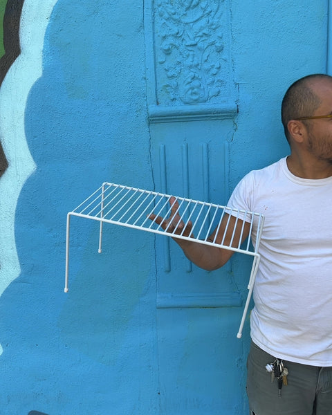 White Wire Shelf Rack, 9x17"
