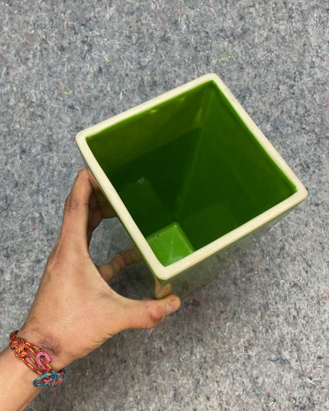 Beautiful Green Ceramic Vase, H10"