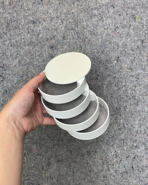 White Stackable Round Jewelry Organizer