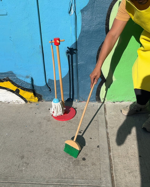 Melissa & Doug Kids Wooden Broom and Mop Set