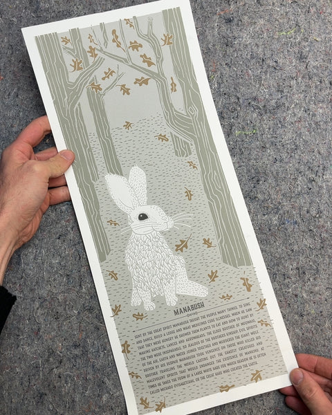 Manabush Rabbit Art Print, L19"