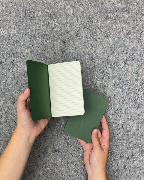 Two Muji Green Lined Pocket Notebooks