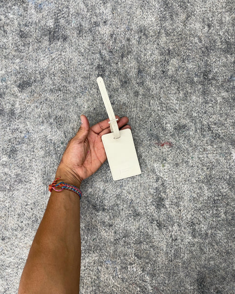 Away Cream Leather Luggage Tag