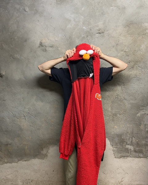 Elmo Fleece Hoodie Jumpsuit, Size L/XL