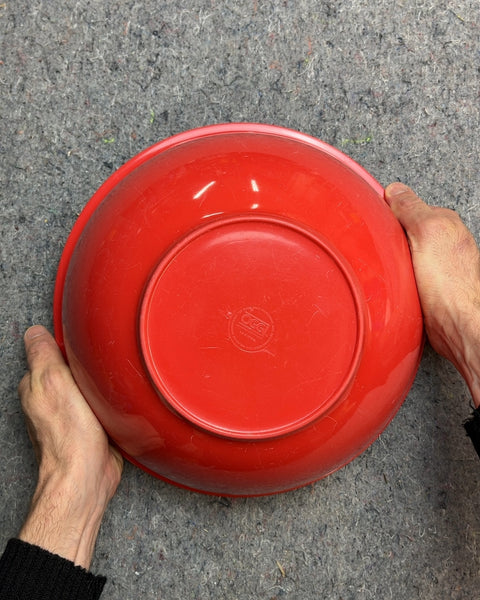 Red Plastic Mixing Bowl, 13"
