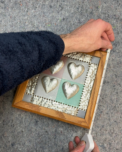 Wooden Box with Heart Design, 9x9"