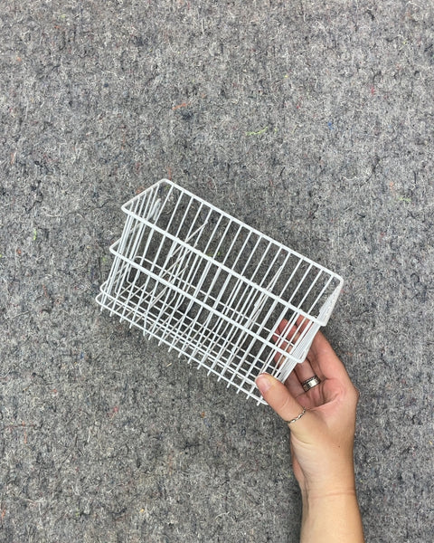 White Wire Hanging Storage Basket