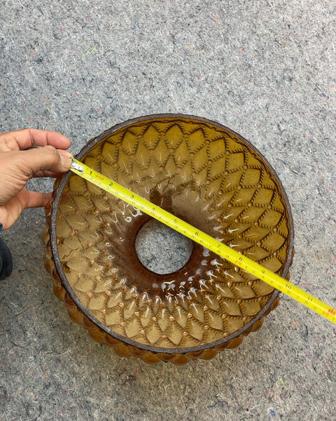 Amber Glass Pedestal Bowl