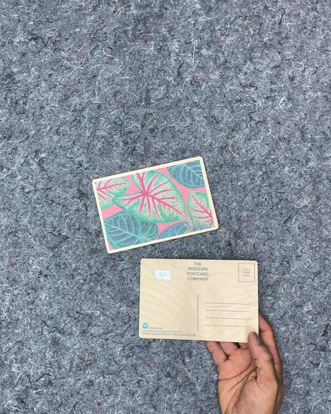 The Wooden Postcard Company Tropical Leaf Postcard