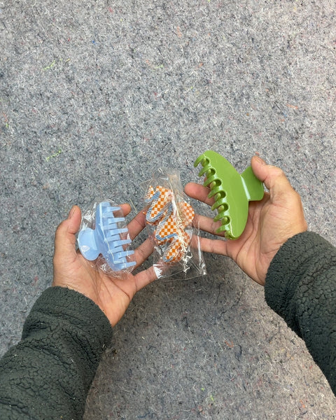 Assorted Hair Claw Clips and Mini Clips Set