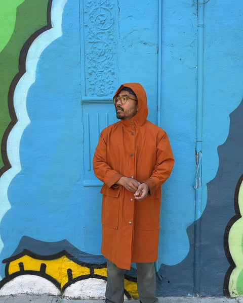 A New Day Rust Orange Raincoat, Size XL