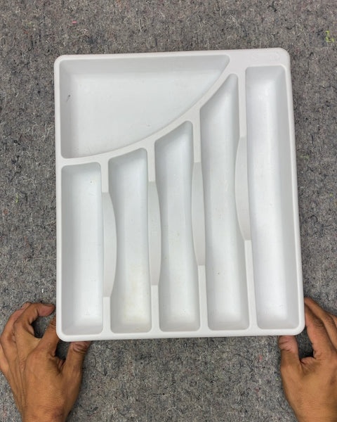 Sterilite White Plastic Cutlery Organizer, 12x13.5"
