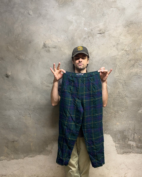 Pendleton Green Plaid Wool Pants, Size 8 Petite