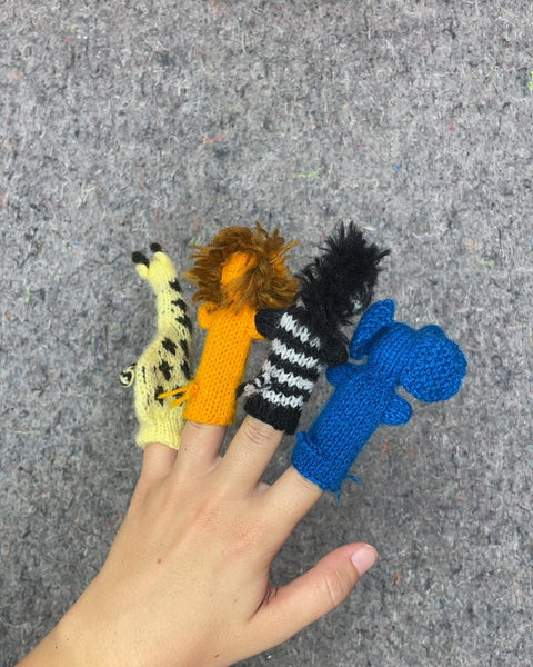 Knitted Animal Finger Puppets