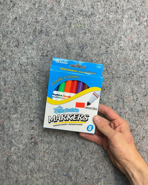 Bazic Washable Markers, 8-Count