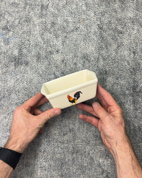 Ceramic Rooster Mini Loaf Pan, 4x6"