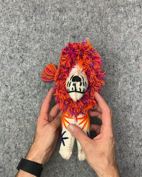 Handmade Embroidered Lion Plush