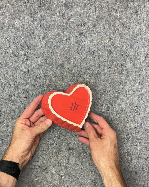 Red Heart Shaped Ceramic Dish