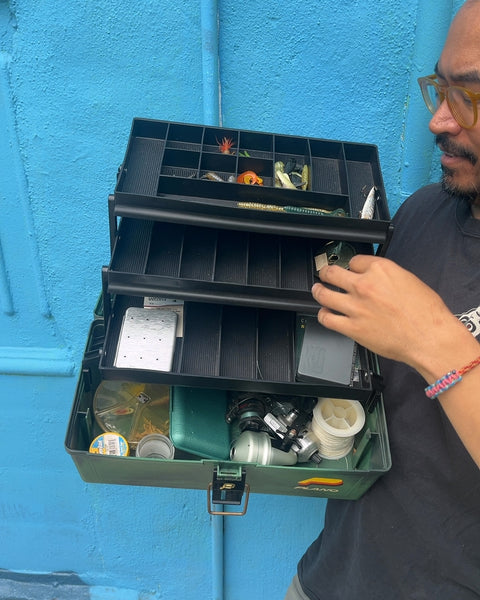 Plano Green Tackle Box with Fishing Equipment