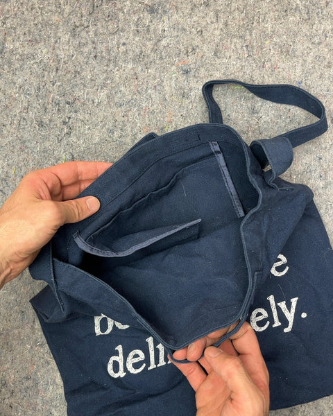 Navy Blue Record Store Tote Bag