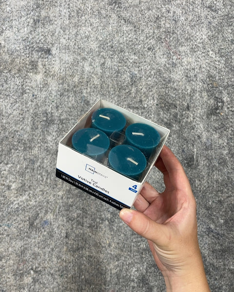 Mainstays Teal Votive Candles, 4 Pack