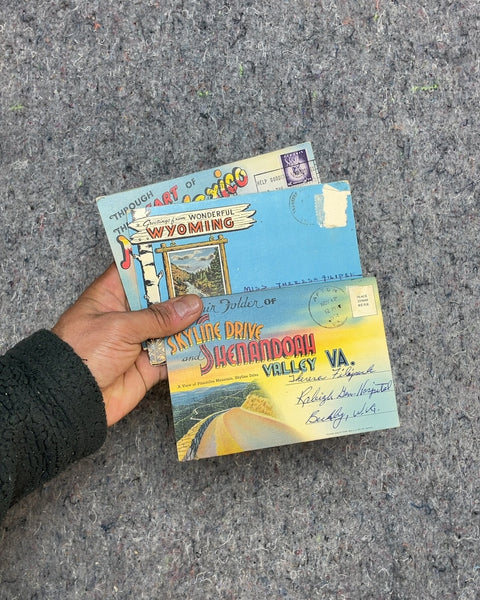 Vintage Postcard Collection with Tin