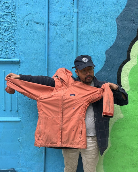 Patagonia Orange Hooded Rain Jacket That Needs A Wash, Size Women S