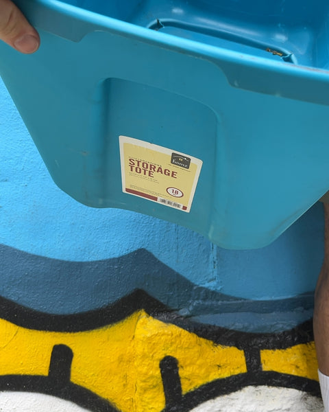 Blue Plastic Storage Tote, 18 Gal
