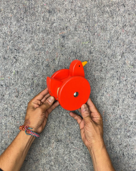 Wooden Red Duck Pull Toy