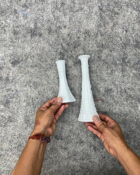 Vintage White Milk Glass Candle Holders