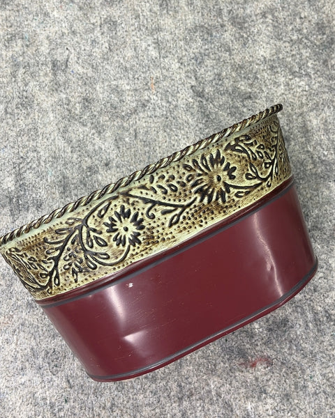 Oval Metal Decorative Basket, 12” x 6”
