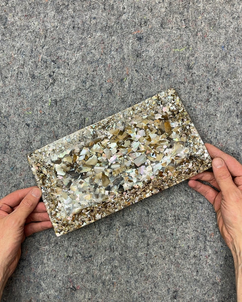 Decorative Mother of Pearl Inlay Tray, L11"