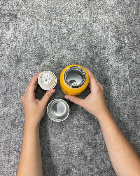 Yellow Insulated Drinking Bottle with Cup