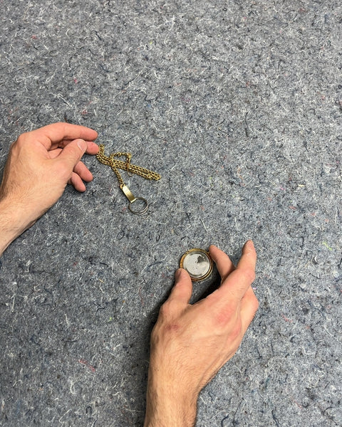 Gold Tone Pocket Watch with Chain, Needs New Battery