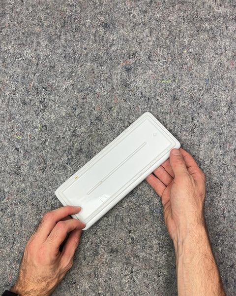 White Rectangular Ceramic Bathroom Tray, 4x9"