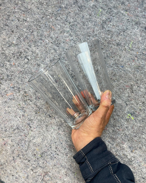 2 Ribbed Pint Glasses