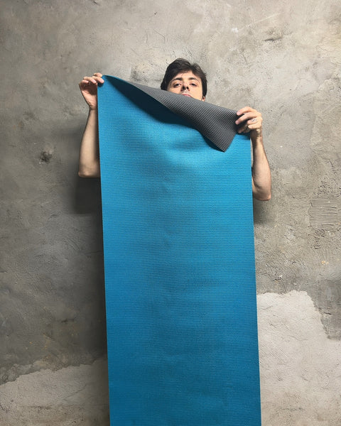 Gaiam Reversible Yoga Mat in Blue and Grey
