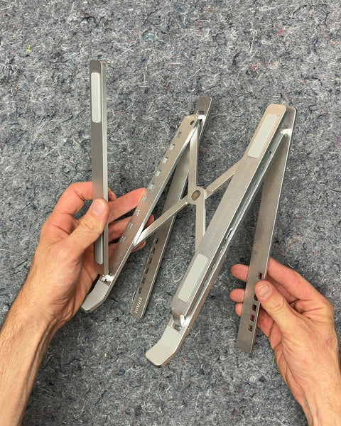 Collapsible Silver Aluminum Laptop Stand